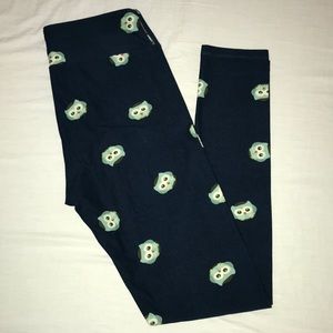 HTF blue owl leggings LuLaRoe. NWT OS